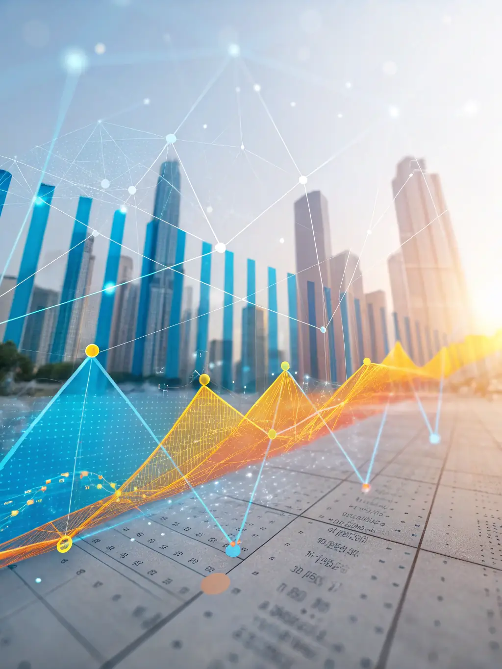 An abstract representation of data streams converging into a brand logo, symbolizing the personalized advertising experiences crafted by NeuroForge.